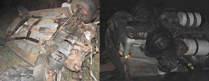 Caminhão carregado de ácido e carro se envolvem em acidente na cabeceira da ponte do Rio Grande. - Foto: Portal NC